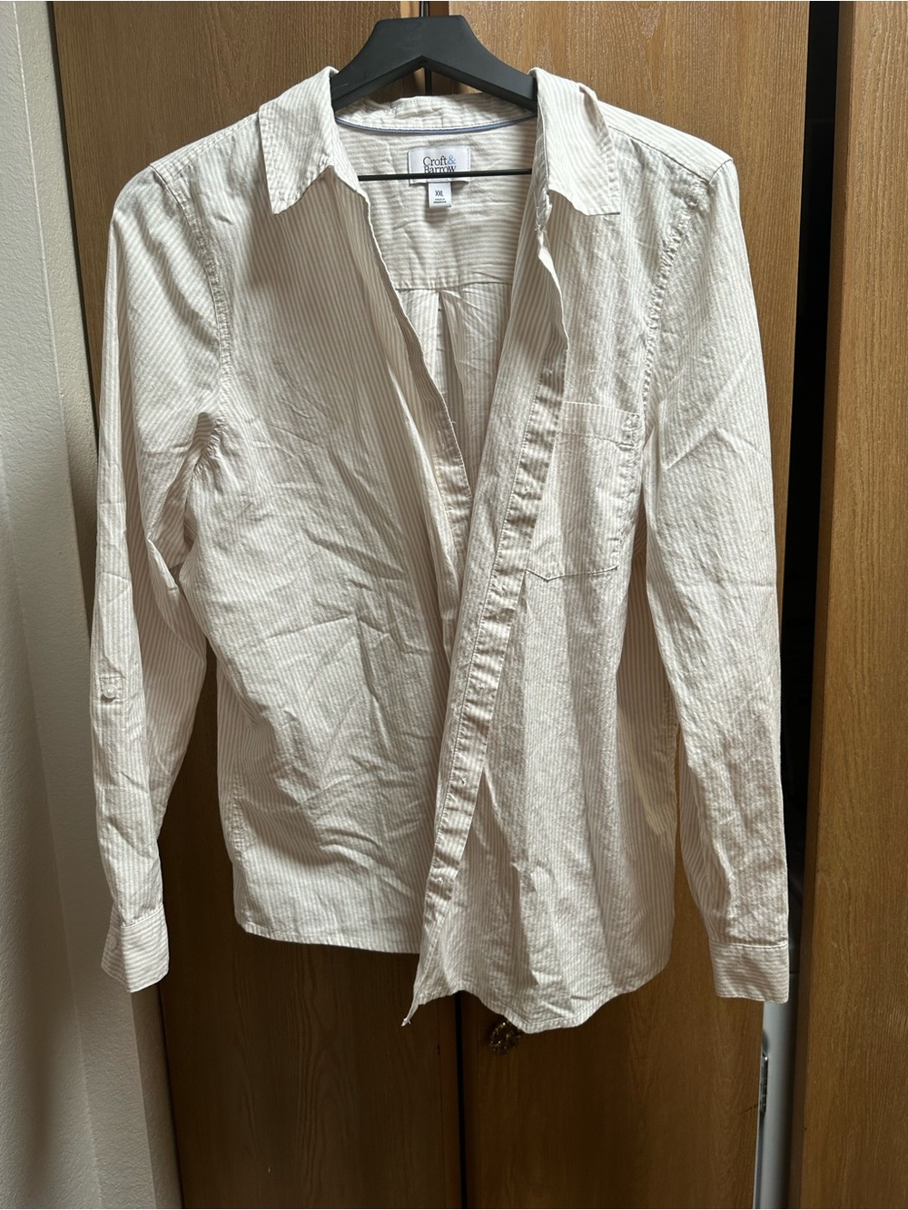 croft & barrow Cream and Tan Stripe Button-Down Shirt